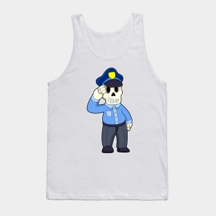 Skeleton as Police officer with Police hat Tank Top